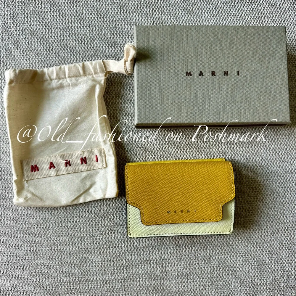 MARNI Saffiano Leather Tri-Fold Wallet